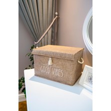 Daisy Home Keçe Kapaklı Düzenleyici Kutu ve Çamaşır Sepeti - Çok Amaçlı Saklama Kutusu 35X23X23 cm Mini Hurç Keçe Kapaklı Mini