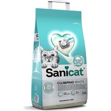 Sanicat Clumping White Kokusuz Süper Topaklanan Beyaz Kedi Kumu 10 Lt