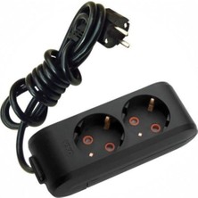 Viko Uzatma Siyah Viko Multi-Led 2 Li 2 Metre Topraklı Çocuk Korumalı Grup Priz