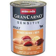Animonda Gran Carno Sensitive Tavuklu ve Pirinçli Yetişkin Köpek Konservesi 400 gr