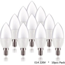 Roni LED Mum Ampul 7 Watt 10 Adet Günışığı (3200K)E 14 Ince Duy 7-WATT-GÜNIŞIĞI-E14-10