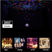 Derwell Renkli LED Döner Başlıklı Disko Topu Ampul Gece Lambası 3 Watt E27 Duylu Renkli Disco Ampul