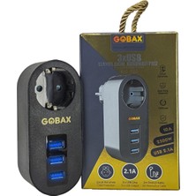 Manessa Termal Akım Korumalı Akıllı Priz 3xusb Li, Çocuk Korumalı, LED Işıklı, Yüksek Isıya Da Lı, GOBAX3LÜ