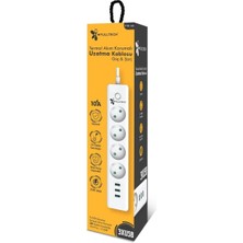 Fulltech Ftr-06 2.1AMPER 3xusb - 4xpriz 2500WATT 2metre Kablolu Akım Korumalı Priz Seti