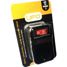 EC Shop Ufo Electrıc Akım Korumalı Priz Ufo Tekli Anahtarlı Siyah Renk 16A 250V