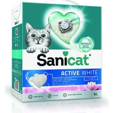 Sanicat Active White Süper Topaklanan Kedi Kumu Lotus Çiçeği Kokulu 6 Lt