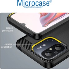 Microcase Xiaomi Redmi 12C / 11A / Poco C55 Brushed Carbon Fiber Silikon Kılıf - Siyah AL3332