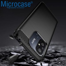 Microcase Xiaomi Redmi 12C / 11A / Poco C55 Brushed Carbon Fiber Silikon Kılıf - Siyah AL3332