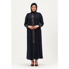 Glr & Gym Tuana Büyük Beden Tesettür Kadın Taşlı Petek Abiye Ferace