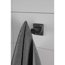 Mvp Yale Mat Siyah Paslanmaz Ikili Havlu ve Bornoz Askılığı