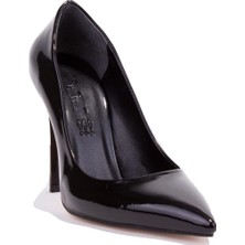 Dagoster DZA07-388460 Siyah Rugan Stiletto Topuklu Kadın Ayakkabı
