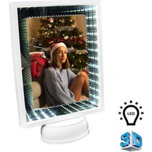 ABC Ofis 3D Ledli Işıklı Aynalı Dikdörtgen Fotoğraf Çerçevesi
