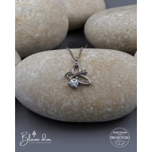 Blaine Dior Swarovski Minimal Kelebek Kolye | 925 Ayar Gerçek Gümüş | Swarovski Zirkon