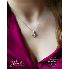 Blaine Dior Swarovski Kalp Kolye | 925 Ayar Gerçek Gümüş | Swarovski Zirkon