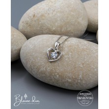 Blaine Dior Swarovski Kalp Kolye | 925 Ayar Gerçek Gümüş | Swarovski Zirkon