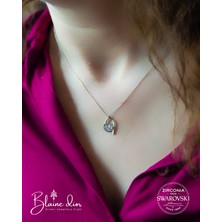 Blaine Dior Swarovski Kalp Imza Kolye | 925 Ayar Gerçek Gümüş | Swarovski Zirkon