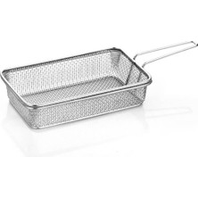 Altınbaşak Paslanmaz Dikdörtgen Sığ Hasır Sunum Sepeti 20*12*4cm