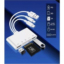 Foxyn FXN-1032 Pro Type-C Lightning Usb-A To 2x Usb3.0 Sd Tf Pd Kart Okuyucu Çevirici Hub Adaptör