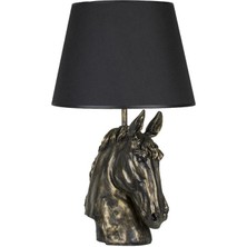 Vinner Gold At Figürlü Modern Abajur Konik Siyah Başlık Animal Figürlü Abajur Masa Lambası