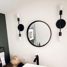 Riolight  Retro 1,modern,vintage Siyah 2XE27 Duylu Metal Duvar Aplik Not: 1 Adet Fiyatıdır..