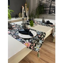 Decamor Home Dertsiz Çiçek Desenli Püsküllü Runner