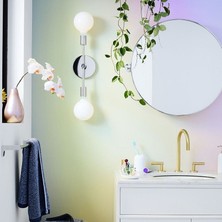 Riolight  Modern Krom 2XE27 Duylu Metal Ayna Üstü Duvar Aplik