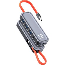 Rock TR21 Multi Fonksiyon 5 In 1 Type-C Hub HDMI