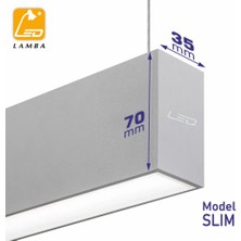 Lambaled Lineer Slım LED Sarkıt 80CM 20W 3000K Günışığı