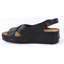 Dagoster DZA37-3031 Siyah Günlük Ortopedik Kadın Sandalet
