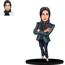 Wonder Like Kişiye Özel Tesettürlü Bayan Figürlü 3D Ahşap Biblo,sevgiliye Hediye,doğum Günü Hediyesi,