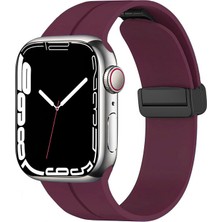 Kny Apple Watch 44 mm Için Manyetik Kopçalı Renkli Silikon Kayış-Kordon Krd-84