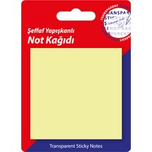 Hobi Market Art Şeffaf Post-It Yapışkanlı Not Kağıdı Sarı 76X76 Mm. 50 Yaprak