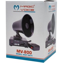 Kanisti Magıcvoıce MV-800 Kayıt Siren Mini Pazarcı Anfi Seti Mıknatıslı  (Anfi+Hoparlör+Mikrofon)