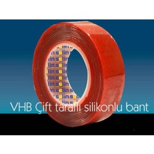 Çare Ticaret Çift Taraflı Akrilik Silikonize Bant 18 mm x 2 Metre Kırmızı Vhb