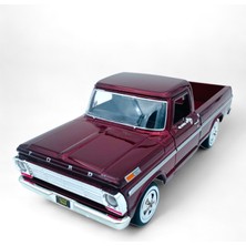 1969 Ford F-100 Pickup Die-Cast Koleksiyon Model Araba 1.24 Retro Dekoratif Kırmızı Klasik Araç