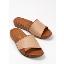 ARTI ARTI AYAKKABI ARTI-ARTI020-5000-8 Içi Hakiki Deri Ortopedik Bej-Taba Terlik