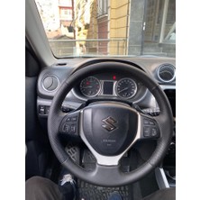 İskender Oto Aksesuar Direksiyon Kılıfı Suzuki Vitara 2016 - 2025 Bentley Sport Siyah Kendi Derisi sökülmeden yapılır.