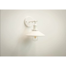 Riolight  Retro rustik vintage Beyaz 1XE27 Duylu Metal Duvar Aplik Şapka ÇAPI:23CM