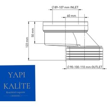 Yapı Kalite Yapı Kaliteayarlanabilir Altdan Çıkışlı Klozet Gider Borusu Eksantirik Kada-6cm Kaydırılabilir