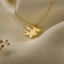 Nida Jewelry 925 Ayar Gümüş Alev Harf Kolye