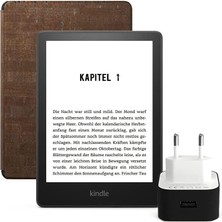 Amazon Kindle 6.8" Paperwhite 5 E Kitap Okuyucu 16 GB + Orijinal Mantar Kılıf ve Şarj Adaptörü Reklamsız