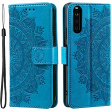 Xshop Sony Xperia 10 V Pu Deri Cüzdan Telefon Kılıfı Baskılı Mandala Çiçek Deseni Manyetik Folio Stand Kapağı (Yurt Dışından)