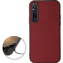 Xshop Sony Xperia Için 1 V Ince Karbon Fiber Doku Telefon Kılıfı Pu Deri Kaplamalı Tpu Damla Koruma Kapağı (Yurt Dışından)