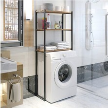 Elit Reyon Çamaşır Makinesi Üstü Düzenleyici Raf Banyo Dolabı Rafı Makina Üstü Dolap Raf Ceviz