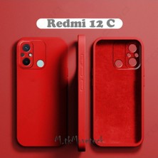 MTK Moveteck Xiaomi Redmi 12C Uyumlu Kılıf Kamera Korumalı Içi Kadife Süet Yumuşak Hisli Lansman Silikon Kapak