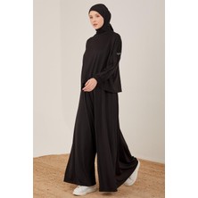 Armine Oversize Bluzu Olan Füzo Taytlı Pantolon Etekli Spor Takım 23Y6607 Siyah