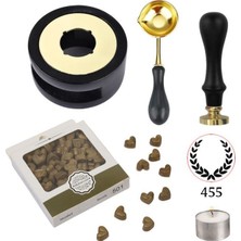 Profisher Davetiye Mum Mühürü Uygulama Seti Siyah Renk 455 Çelenk