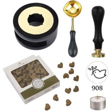 Profisher Davetiye Mum Mühürü Uygulama Seti Siyah Renk 908 Barış Güvercini