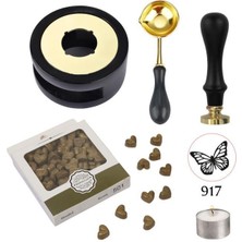 Profisher Davetiye Mum Mühürü Uygulama Seti Siyah Renk 917 Kelebek