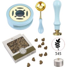 Profisher Davetiye Mum Mühürü Uygulama Seti Mavi Renk 337 Bahar Dalı